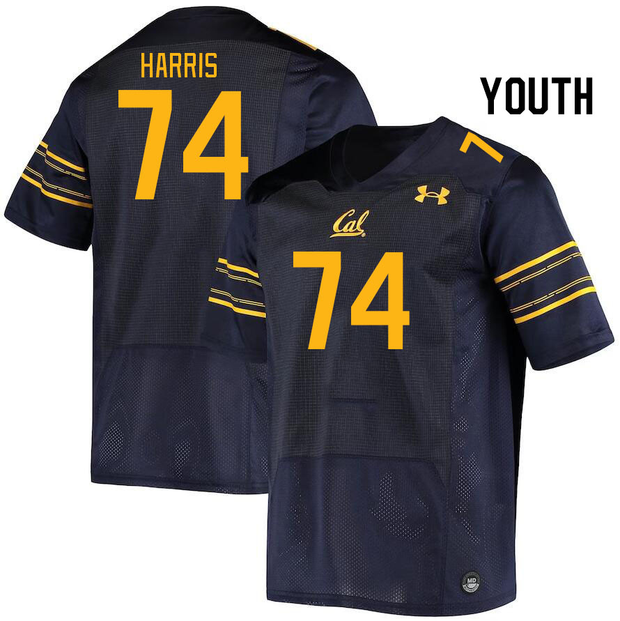 Youth #74 Dashaun Harris California Golden Bears College Football Jerseys Stitched Sale-Navy
